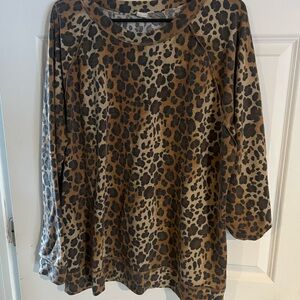 Caslon Tan and Cream Boxy Blouse Relaxed Fit